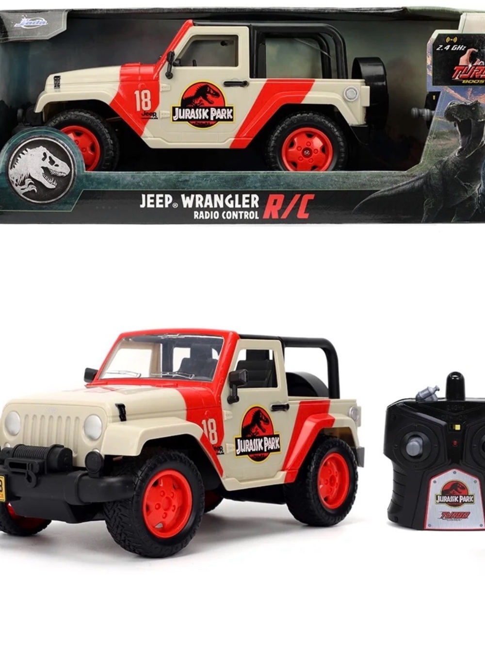 Red & Cream Radio Control Jeep Wrangler Toy
